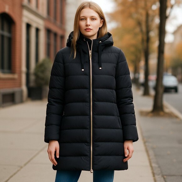 NWT Martha Stewart Cocoon Coat - 100% Nylon, Stand Collared Puffer Coat - Picture 1 of 10